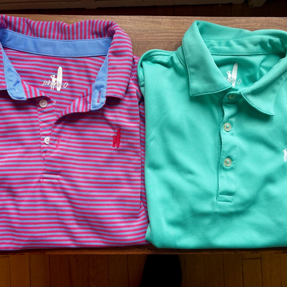 Striped Pink and Blue Polo Shirt by johnnie-O